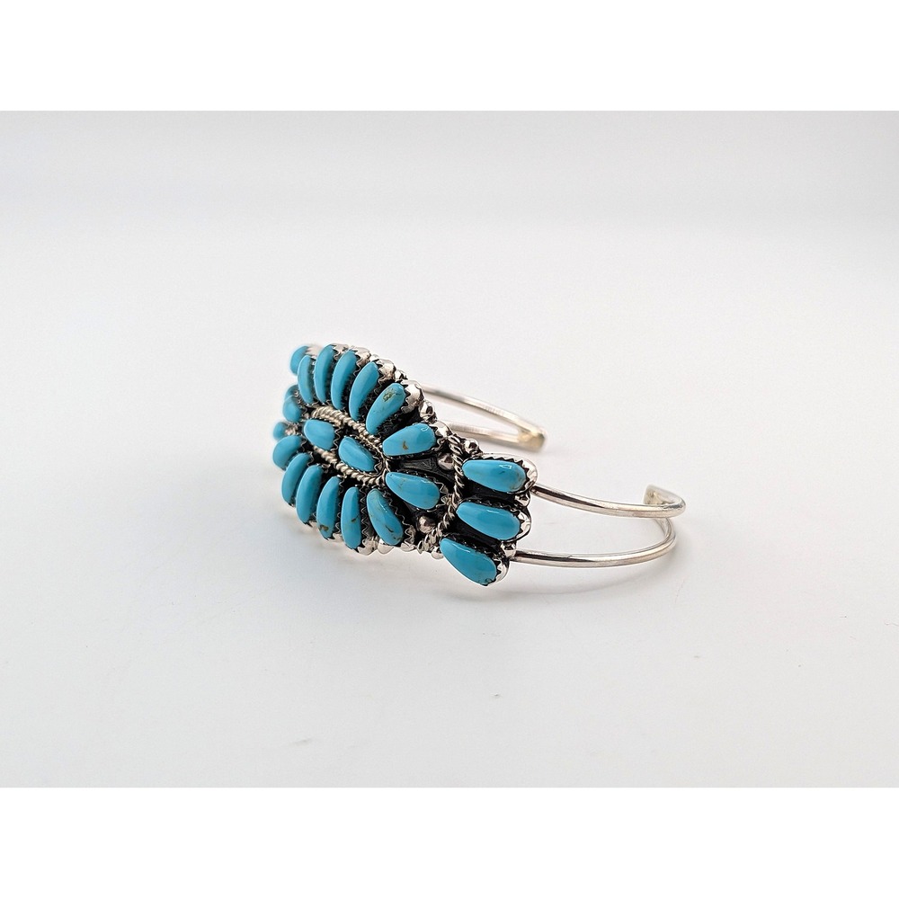 Navajo Blue Turquoise‎ Bracelet by R. WIlliams sz 6.25in Native American Made ** - Picture 5 of 8